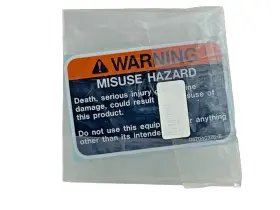 Altec 067040376 Misuse Hazard Placard Decal Old Stock