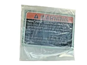 Altec 067040380 Machine Damage Hazard Placard Decal Old Stock