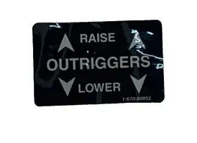 Altec 067080052 2 Pack Raise / Lower Outriggers Placard Decal Old Stock