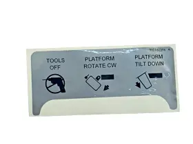 Altec 990160396 Tools Off / Platform Rotate Tilt Placard Decal Old Stock