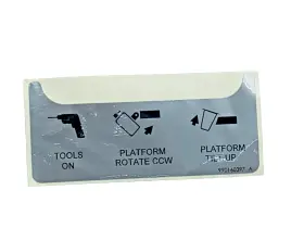 Altec 990160397 Tools On / Platform Up Rotate Placard Decal Old Stock