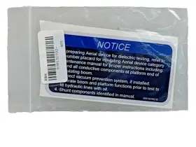 Altec 990192992 Dielectric Testing Preperation Notice Placard Decal Old Stock