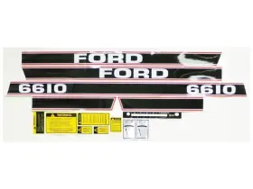 Atlantic 66680 Tractor Decal Set To Fit Ford 6610 Stickers With Caution And Shifter Decals