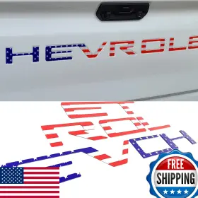 Auto Safety B0cst774zw 3d American Flag Tailgate Insert Letters Emblem For 2019-2023 Trucks Adhesive