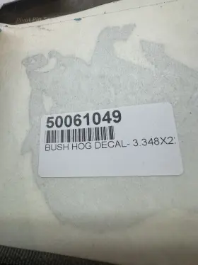 Bush Hog 2510 Decals Part Number 50061049