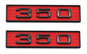 Chywcar Fd-350-2 2pcs 350 Emblems 350ci 5.7l Block Engine Hood Scoop Badge 3d Decals Stickers