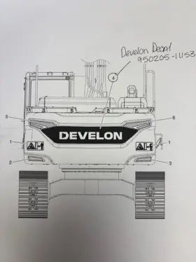 Develon 950205-11153 Doosan Logo Decal Machine List In Description