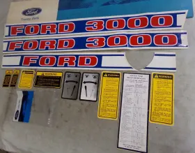 Ford D6pn-16605-b Decal Kit Tractor 3000 Nos Ford D6pn-16605-b Decal Kit Tractor 3000 Nos