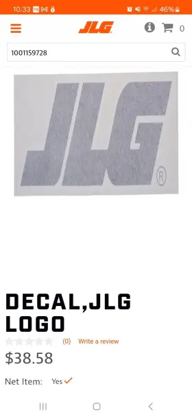 Jlg 1001149728 Decal Brand Label Logo Qty 2 Jlg 1001149728 Decal Brand Label Logo Qty 2