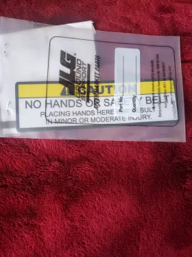 Jlg 1702294 No Hands Decal Nwt2 In Package