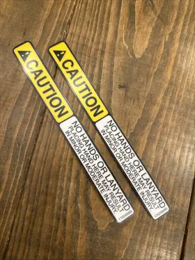Jlg 1702868b Decal Caution No Hands Or Lanyard. New. Pack Of 2