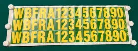John Deere A25682 Number And Letter Decals - 1-sheet Yellow On Green John Deere A25682 Number And Letter Decals - 1-sheet Yellow On Green