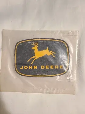 John Deere Jd-5268 Nos Genuine 1950s Logo Decal 5 Inch X 3 1/2 Black Four Legged 2 Antlers