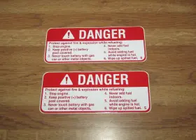 John Deere M83642 2 110 112 120 140 Fuel Gas Tank Danger Decal Sticker Label