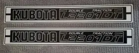 Kubota L2201dt Quality Reproduction Hood Decal Set - Black Text With White Outline