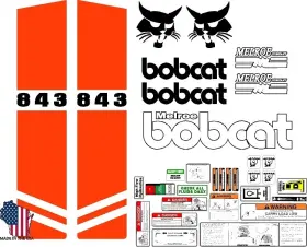 Mdc 843c25 843 Premium Replacement Decal Sticker Kit Fits Bobcat Skid Steer Loader