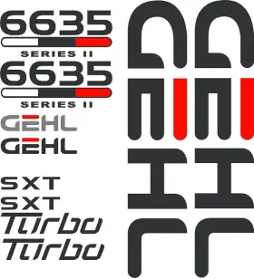 Mdc Mdc-6635-ghblk 6635 Replacement Decals Decal Kit / Sticker Set Skid Loader Fits Gehl Sxt