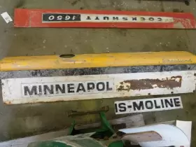 Minneapolis Moline 61000 Right Hand Side Panel W/ Emblem Cut In Half Tag #185