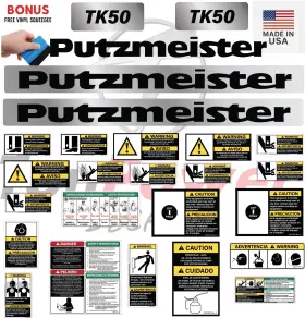 Putzmeister Tk50 Fits Decal Kit Trailer Pump - 3m Vinyl/free Shipping Putzmeister Tk50 Fits Decal Kit Trailer Pump - 3m Vinyl/free Shipping