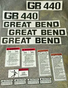 Quality Reproduction Gb440 Great Bend Front End Loader Decals - Complete Set