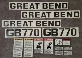 Quality Reproduction Gb770 Great Bend Front End Loader Decals - Complete Set