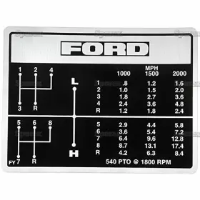 Sparex Stp46046729 Gear Shift Pattern Decal For Ford Tractor 3 Cyl 8-speed With Live Pto 65-76 Sparex Stp46046729 Gear Shift Pattern Decal For Ford Tractor 3 Cyl 8-speed With Live Pto 65-76