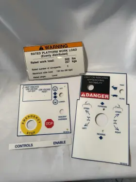 Terex 185727 Decal Kit For Boom Lift Control Panel And Warning Labels