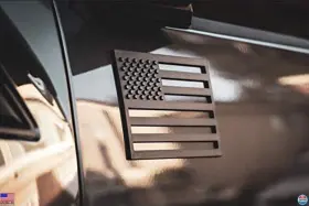 Visit The Tactilian Store Tac0004 3d Black American Flag Decals - Set Of 2 Premium 3m Vehicle Badges