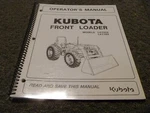 Kubota La1002 La1162 Front Loader Owner Operator Manual User Guide Xz. Fixed Price $74.49.
