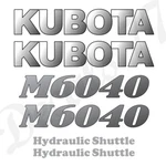 Kubota M6040 Hood Decals Stickers Set. Fixed Price $45.00.